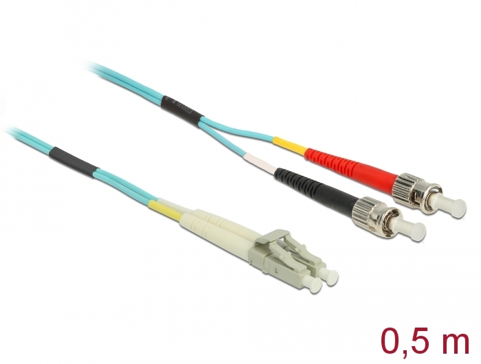 Kabel Lichtwellenleiter LC zu ST Multimode OM3 0,5 m