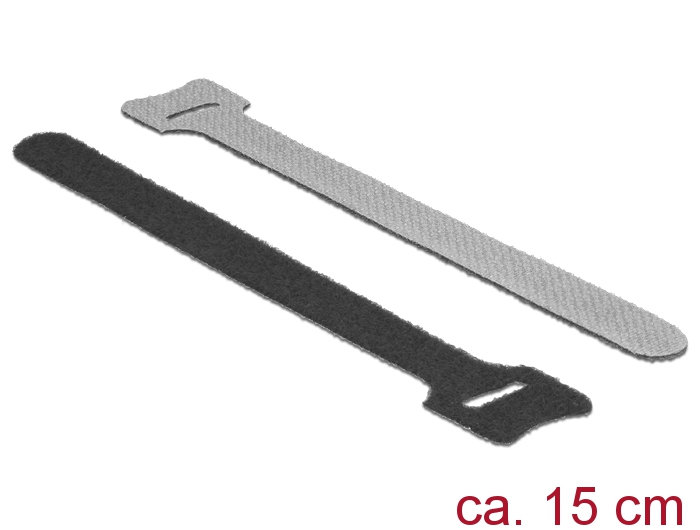 Klett-Kabelbinder L 150mm x B 12mm, 10 Stück, schwarz