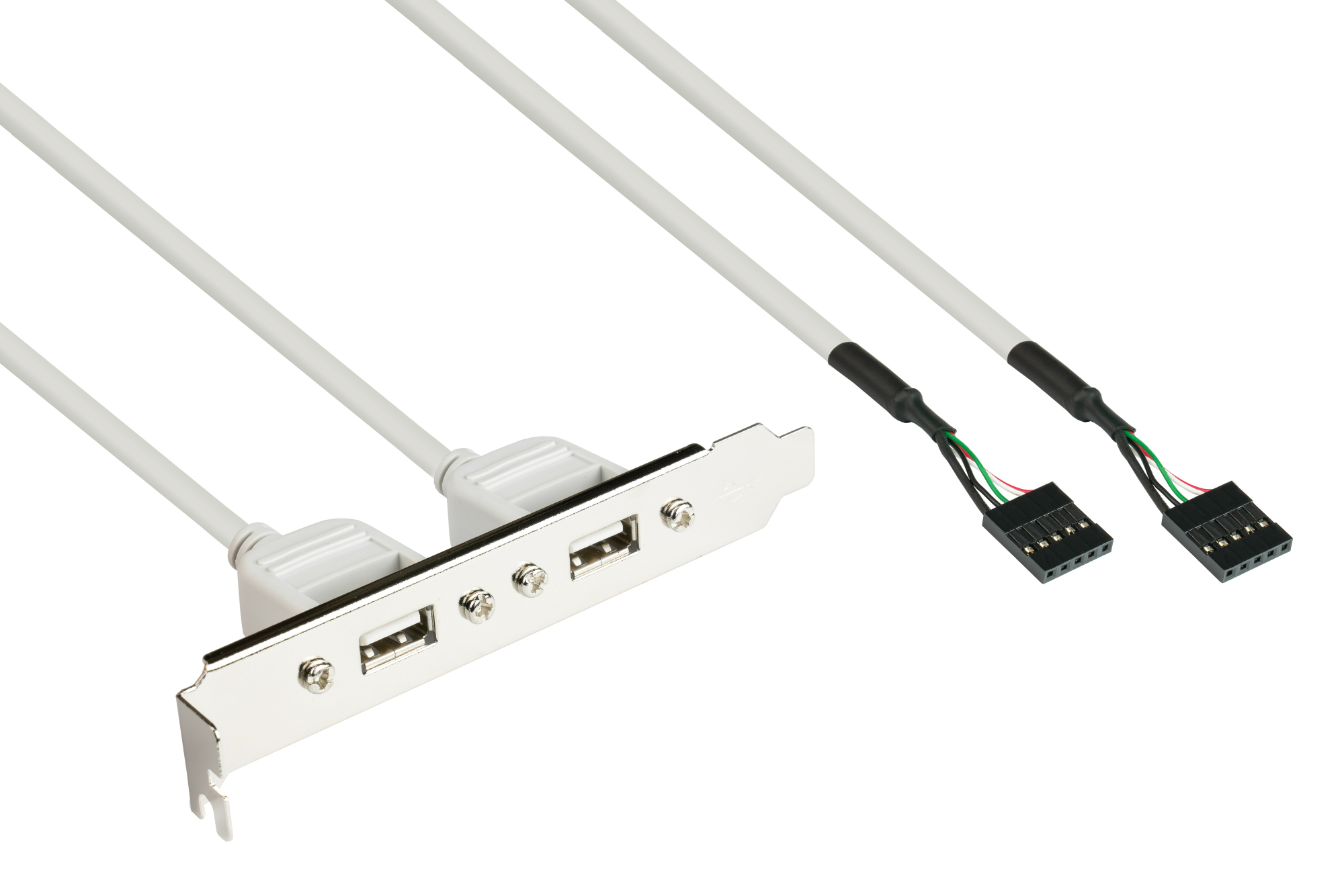 USB 2.0 Slotblech-Adapter 2-fach, 2x 5pol Anschluss intern