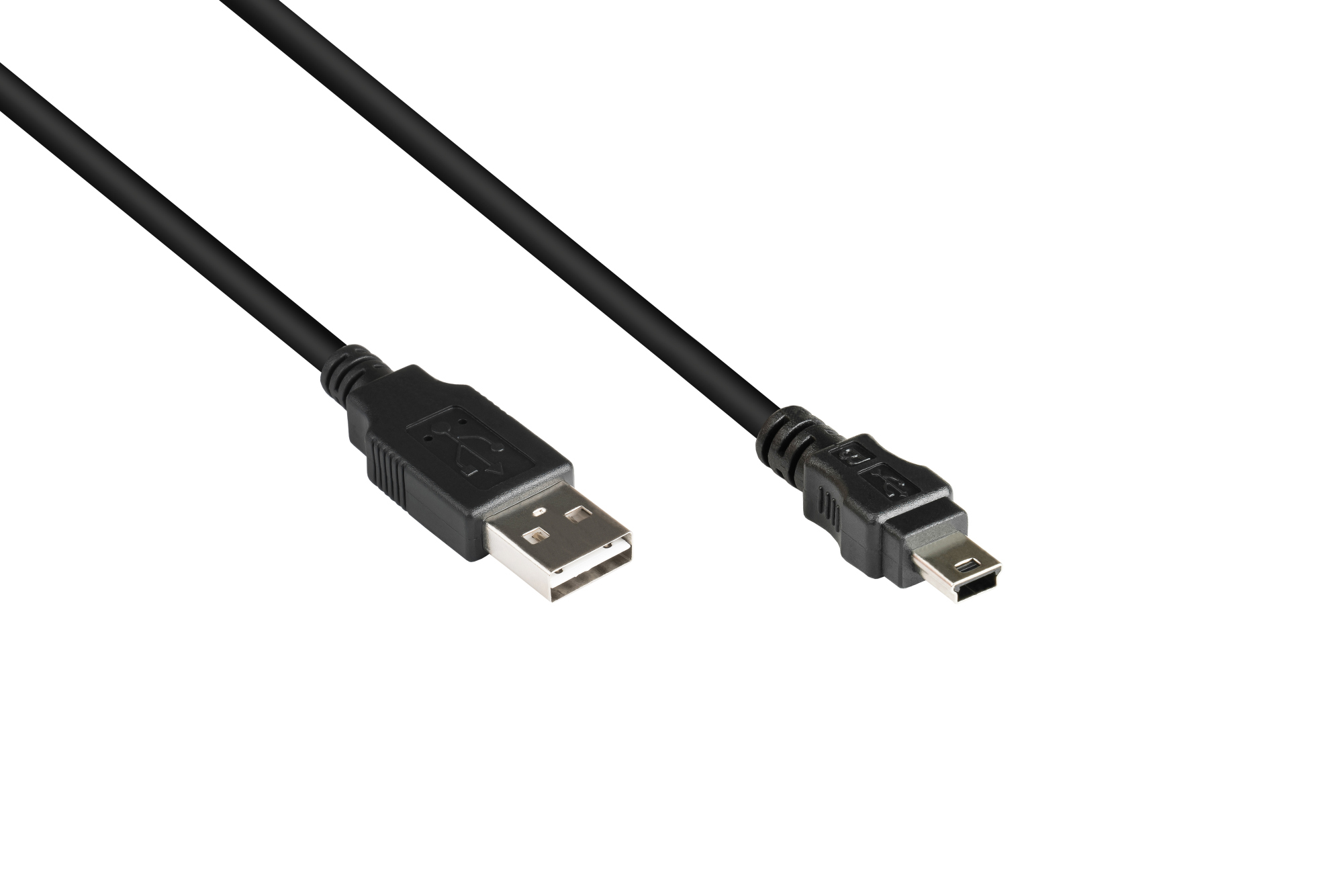 Anschlusskabel USB 2.0 EASY Stecker A an Mini B Stecker, schwarz, 0,5m