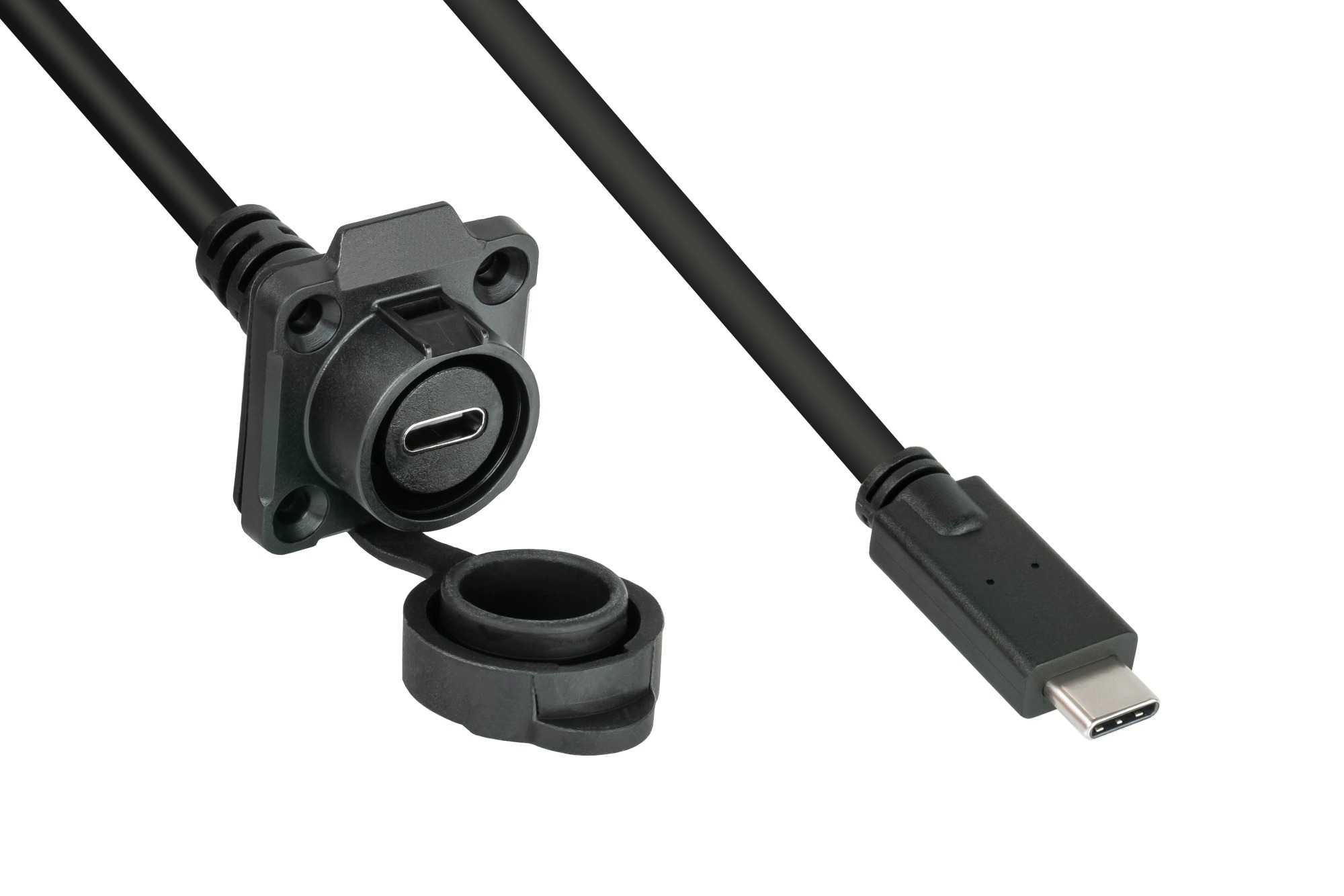 Industrie-Steckverbinder S1 - USB 3.2 Gen. 2 Kabel, Stecker C™ an Einbaubuchse C™, 1m