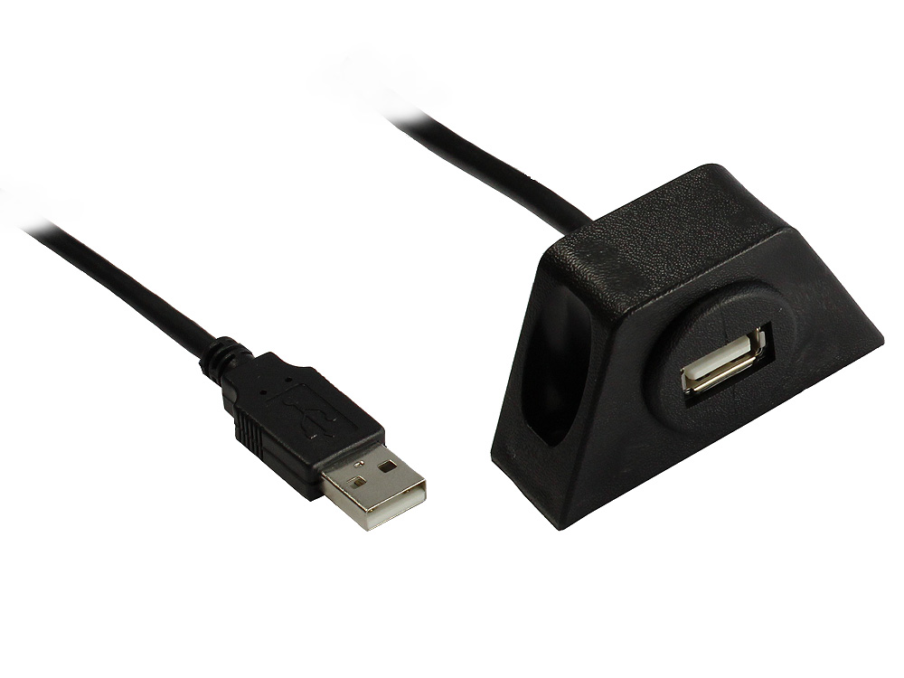kabelmeister® Hi-Speed Verlängerung USB 2.0 Stecker A an Buchse A, montierbar, schwarz, 0,6m