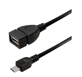 Adapterkabel USB, Buchse A an micro Stecker B, schwarz, 0,3m