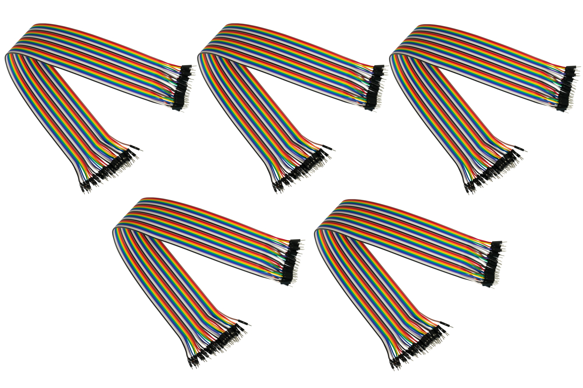 Jumper Wire 40-Pin trennbare Adern für Arduino, Raspberry Pi etc., Stecker an Stecker, 5er-Set, 40cm