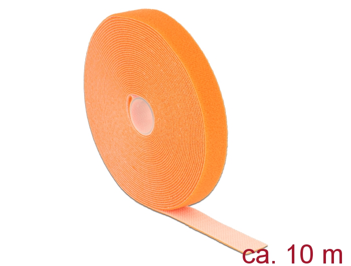 Klett-Kabelbinder L 10m x B 20mm, Rolle, orange