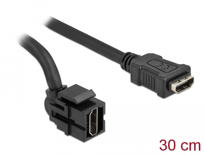 Keystone Modul HDMI Buchse 250° > HDMI Buchse mit Kabel schwarz