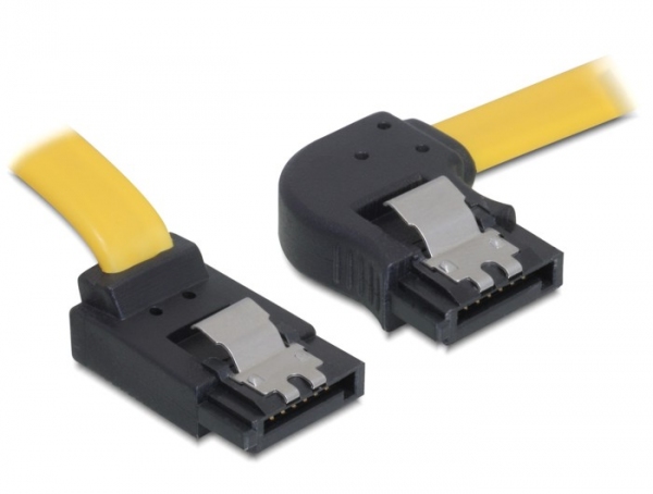 SATA 3 Gb/s Anschlusskabel 30cm rechts/oben Metall gelb