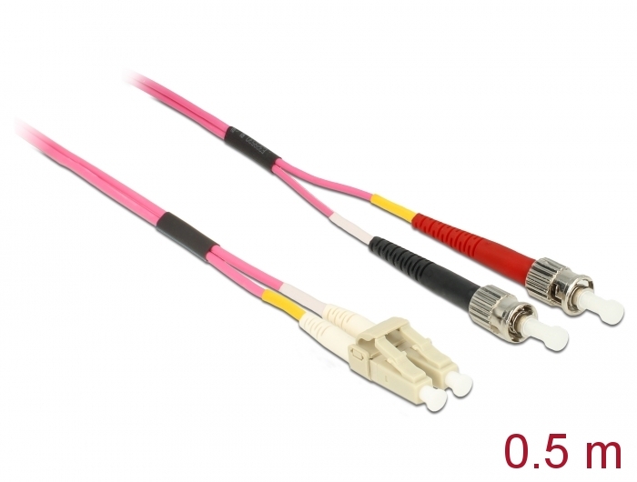 Kabel Lichtwellenleiter LC zu ST Multimode OM4 0,5 m