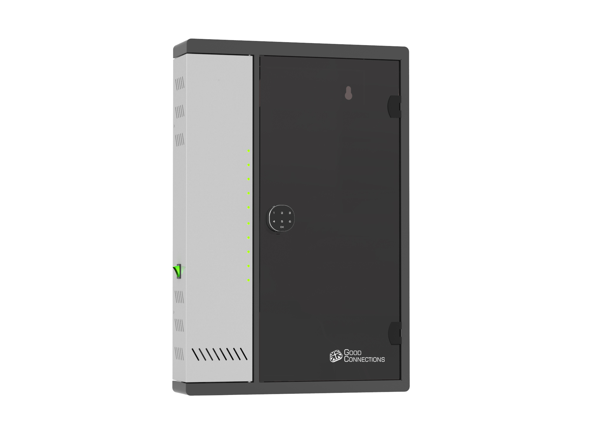 Good Connections® ARIES PRO T10C Wandladeschrank bis 11", USB-C™, 30W Port, PD3.0, schwarz/grau