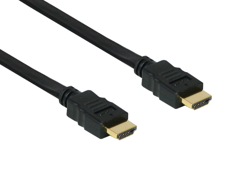 High-Speed-HDMI®-Flachkabel mit Ethernet, vergoldete Stecker, 2m