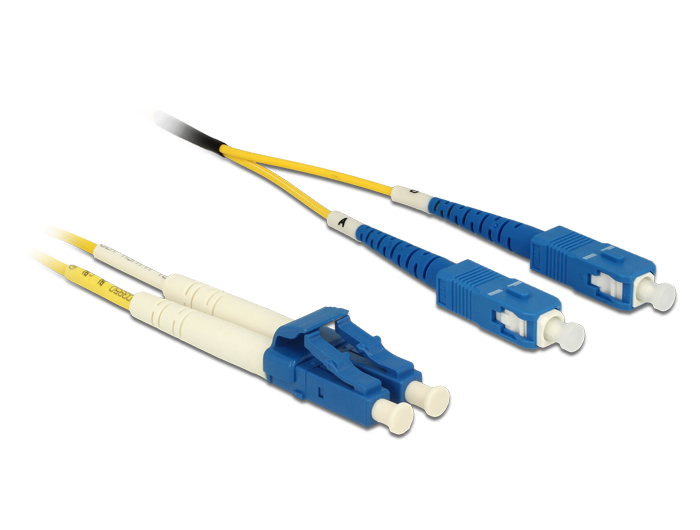 Kabel Lichtwellenleiter LC an SC Singlemode OS2, 1m