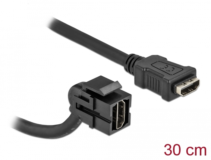 Keystone Modul HDMI Buchse 110° > HDMI Buchse mit Kabel schwarz