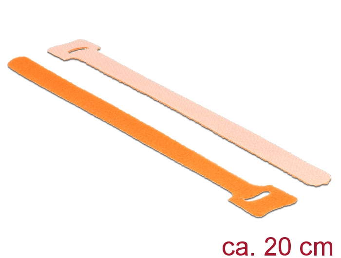 Klett-Kabelbinder L 200mm x B 12mm, 10 Stück, orange