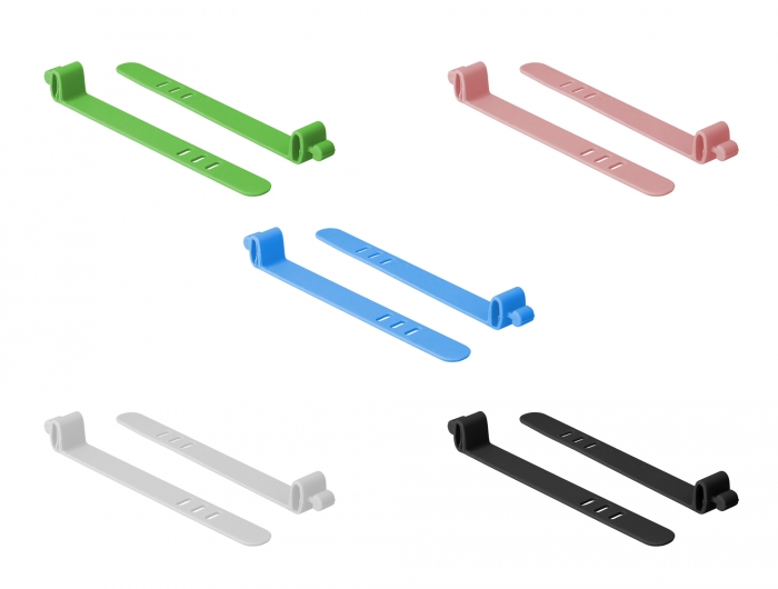 Silikon-Kabelbinder wiederverwendbar, 10 Stück, farbig sortiert