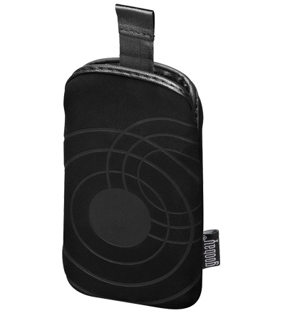 Universal Stofftasche mit Ausziehlasche, schwarz, Außenmaß: 75 x 120 mm