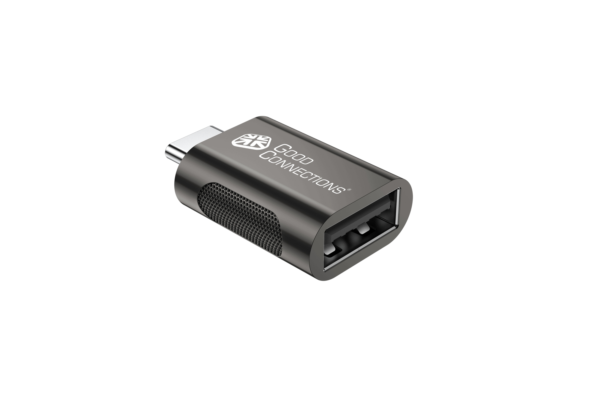 Adapter USB 3.2 Gen.1 / USB 3.0 Stecker C™ an USB-A Buchse, verzinktes Metallgehäuse, anthrazit