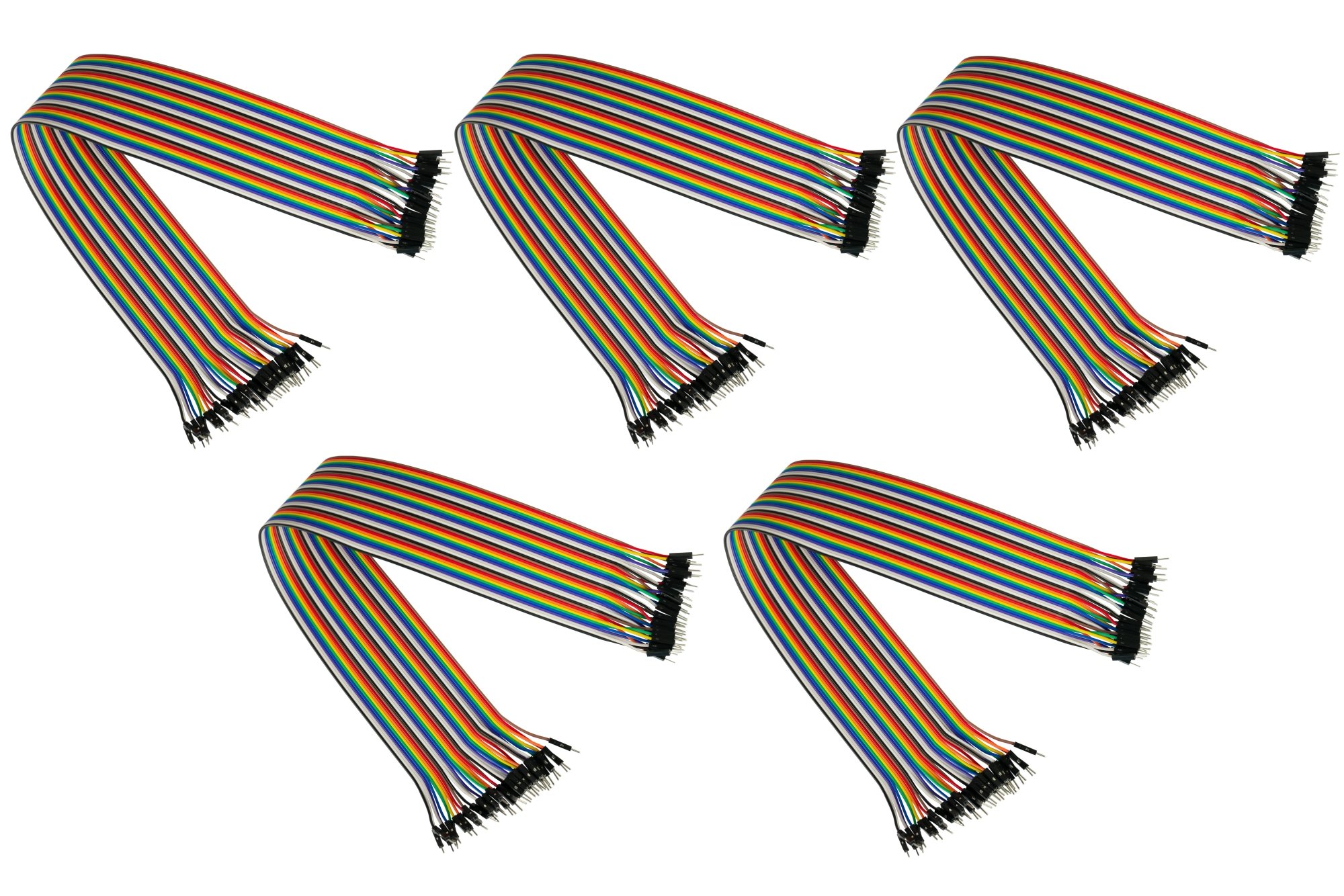 Jumper Wire 40-Pin trennbare Adern für Arduino, Raspberry Pi etc., Stecker an Stecker, 5er-Set, 20cm