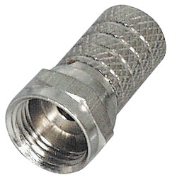 F-Stecker, Twist-On, für Kabel-Ø: 6,0 mm, vernickelt