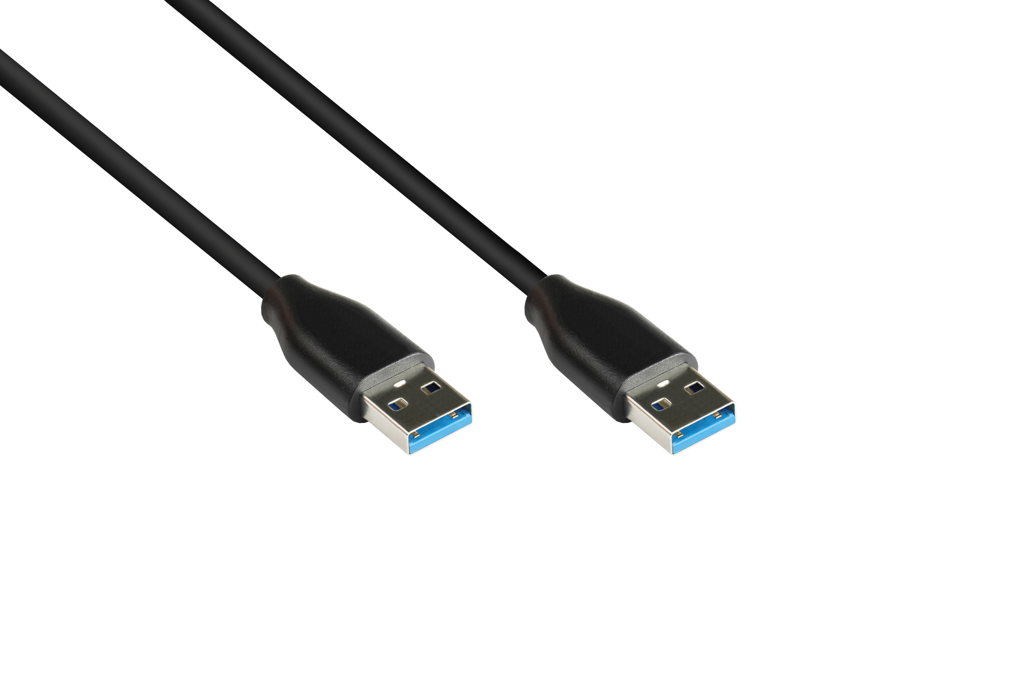 Anschlusskabel USB 3.2 Gen.2 (10GBit/s / 3A), Stecker A an Stecker A, CU, schwarz, 0,5m
