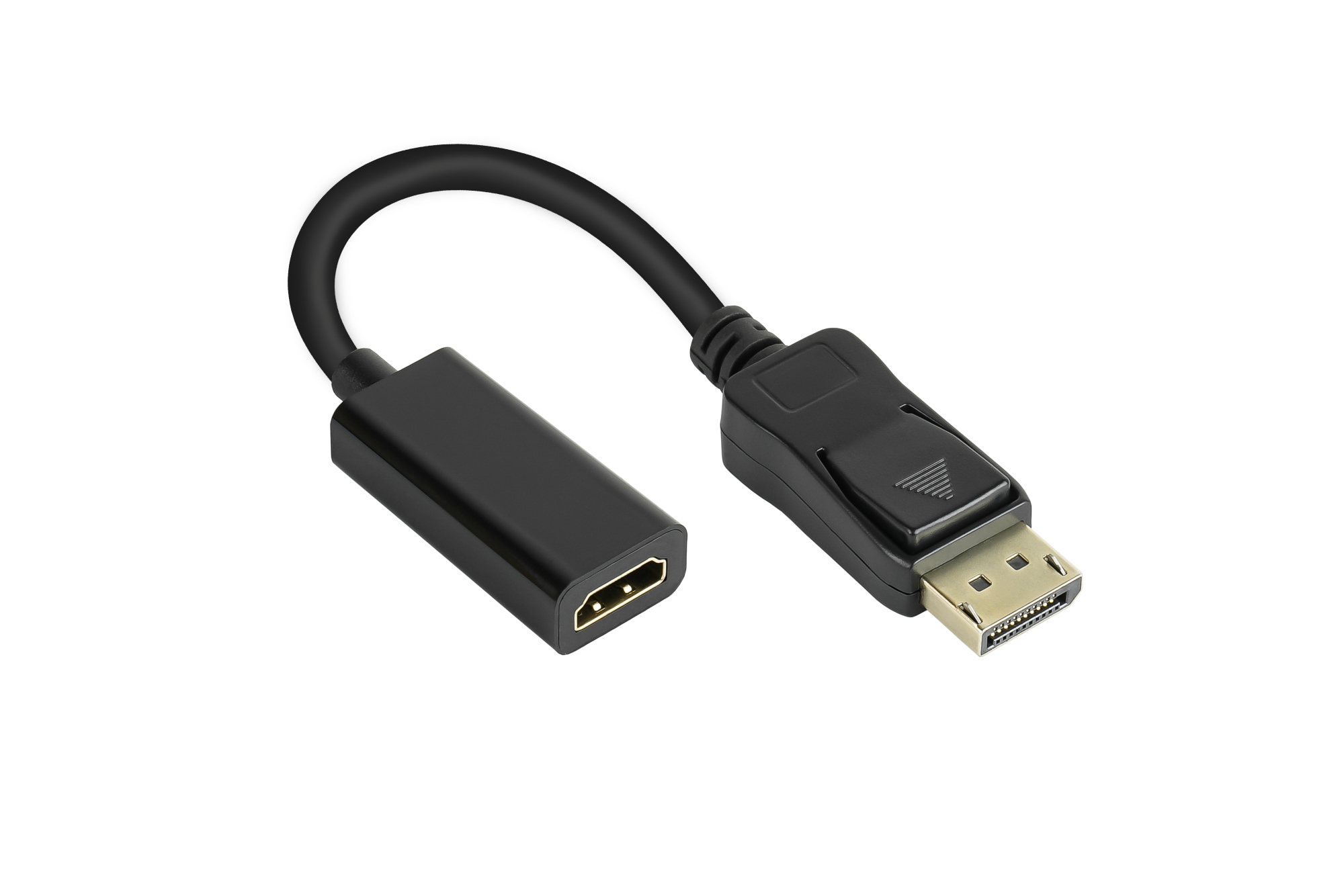 Adapter DisplayPort 1.2 Stecker an HDMI 1.4b Buchse, 4K @30Hz, vergoldete Kontakte, ca. 20cm
