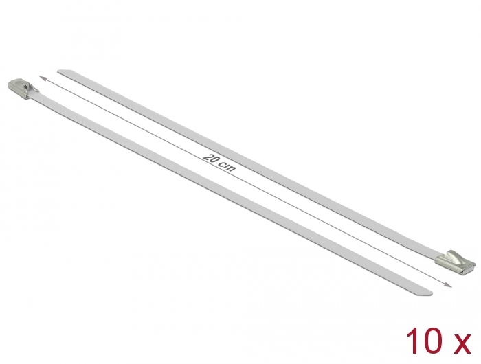 Edelstahlkabelbinder L 200 x B 4,6 mm weiß 10 Stück