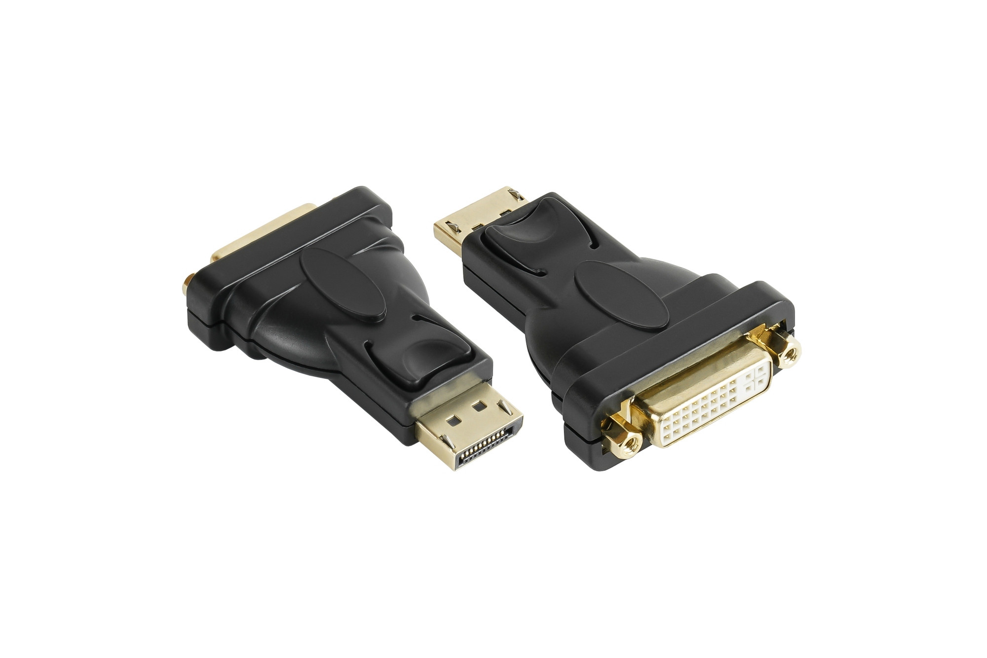 Adapter Displayport Stecker an DVI-I 24+5 Buchse, 24K vergoldete Kontakte, schwarz