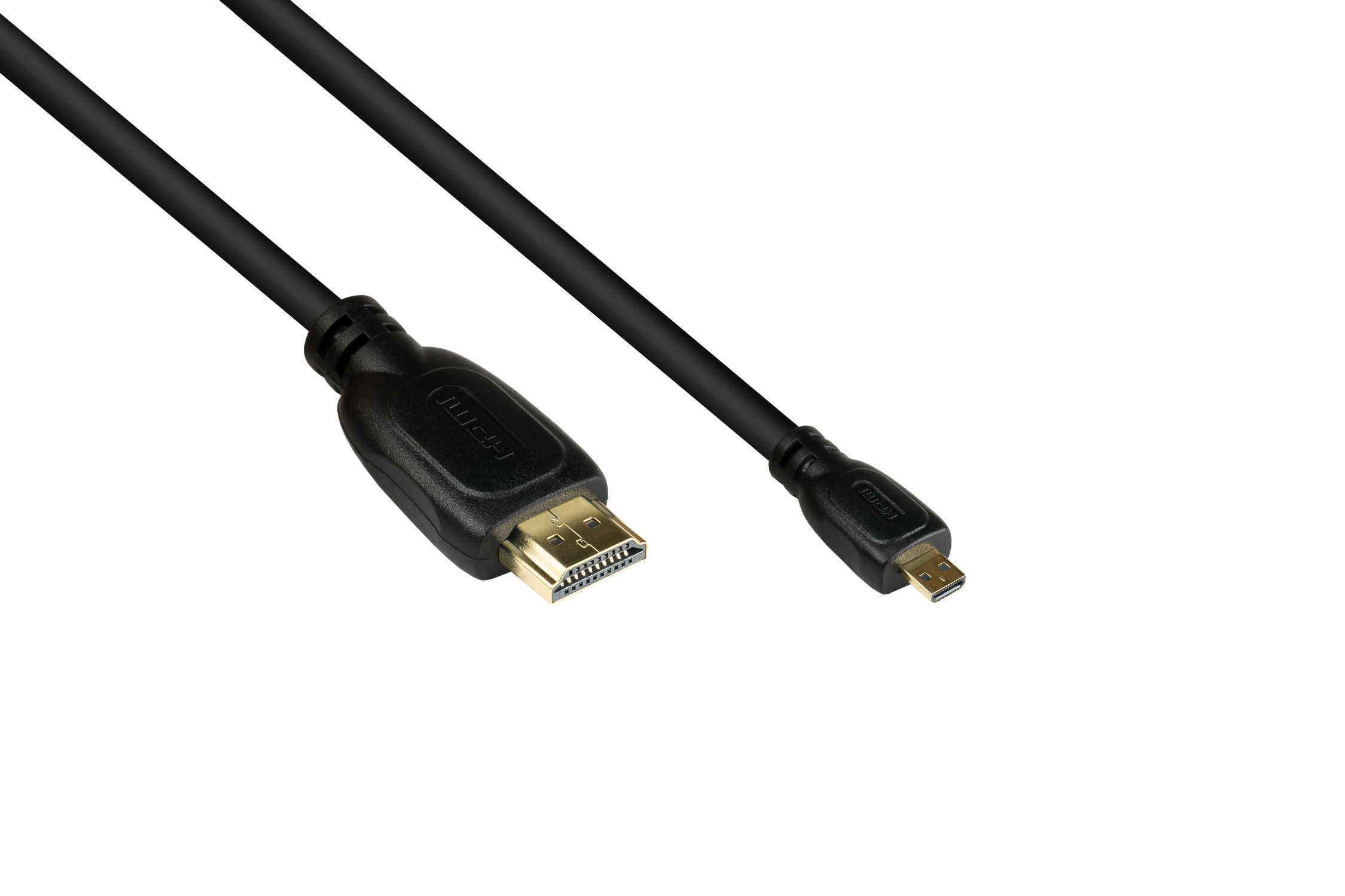 HDMI 2.0b Kabel, Stecker (Typ A) an Mirco Stecker (Typ D), 4K / UHD @60Hz, 18 Gbit/s, schwarz, 1,5m