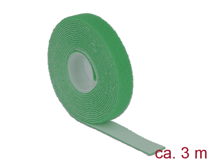 Klett-Kabelbinder L 3m x B 13mm, Rolle, grün