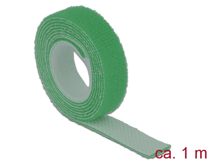 Klett-Kabelbinder L 1m x B 13mm, Rolle, grün