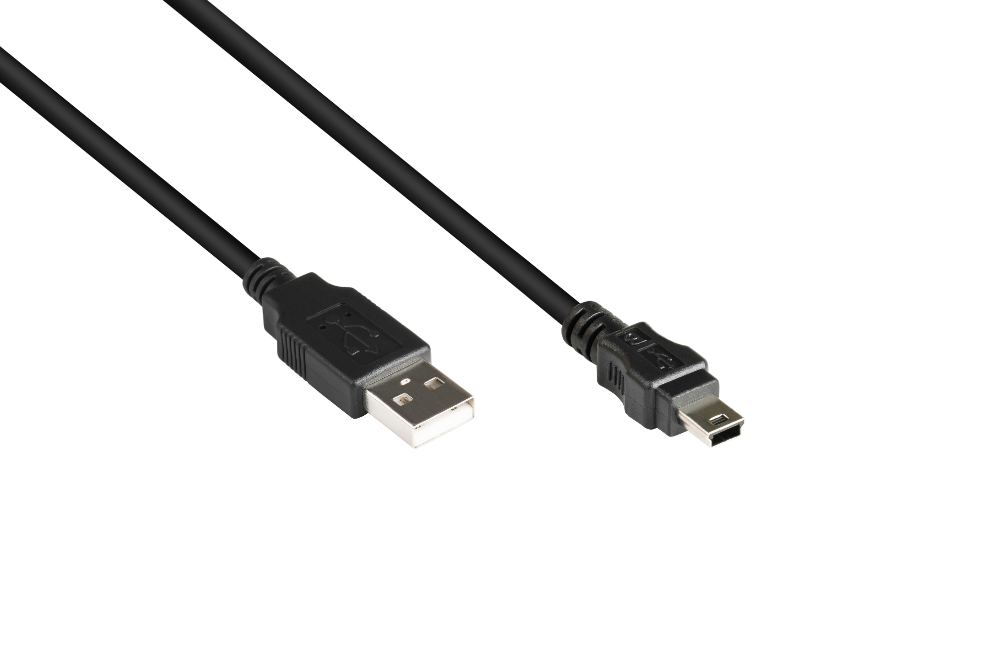 Anschlusskabel USB 2.0 Stecker A an Stecker Mini B 5-pin, schwarz, 1m