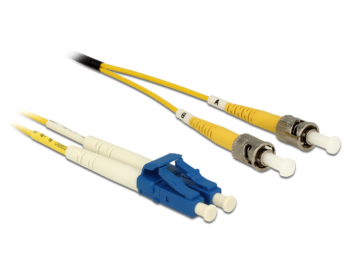Kabel Lichtwellenleiter LC an ST Singlemode OS2, 2m